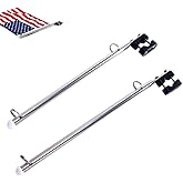 2Pcs Adjustable Stainless Steel Rail Mount Boat Pulpit Staff (2/3" - 1 1/4"), Boat Yacht Marine Flag Pole