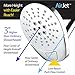 AirJet-400 High Pressure Luxury Multi-Function Shower Head w/ High-Velocity Flow Accelerator(TM) Hydro-Engine for More Power with Less Water! Latest Style, Giant 5