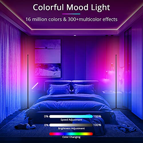 iCreating LED Corner Floor Lamp RGB Color Changing LED Corner Light
