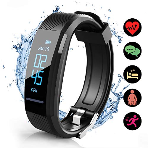 ELEGIANT HR Activity Tracker, Fitness Tracker IP67 with fit Pedometer Waterproof, Heart Rate Monitor, Calorie Counter, Sleep Monitor for Men Women and Kids (The Best Fitness Tracker For Swimming)