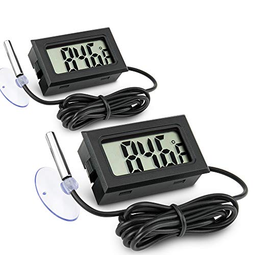 AikTryee Aquarium Thermometer, Fish Tank Thermometer, Reptile Thermometer, Terrarium Temperature Meters Gauge, LCD Display Fahrenheit (℉) for Vehicle Reptile Terrarium Fish Tank Refrigerator - Thumbnail 6