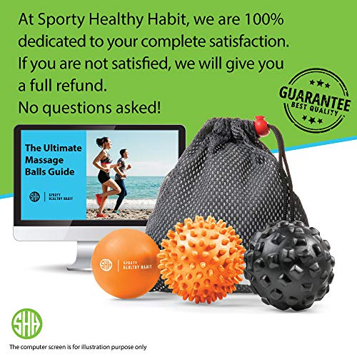 Massage Balls Deep Tissue: Lacrosse Ball, Spiky Ball and Foam Ball Roller -Trigger Point Therapy, Myofascial Release, and Muscle Recovery. Foot Massager and Plantar Fasciitis. FREE eBook & Video