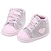 Voberry Baby Girls Toddler Lace up Sneaker Anti-Slip Boots Crib Shoes (6~12Month, Gray)