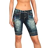 Ed Hardy Womens Bermuda Denim Shorts - DarkWash Vintage