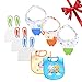 Baby Bandana Drool Bibs for Girl/Boy Drooling Bibs w/Teether,100% Cotton, Adjustable Snaps for Boys Girls, Comfortable Absorbent Towels & Waterproof Silicone Feeding Bib, Baby Gift Set 8 Pack