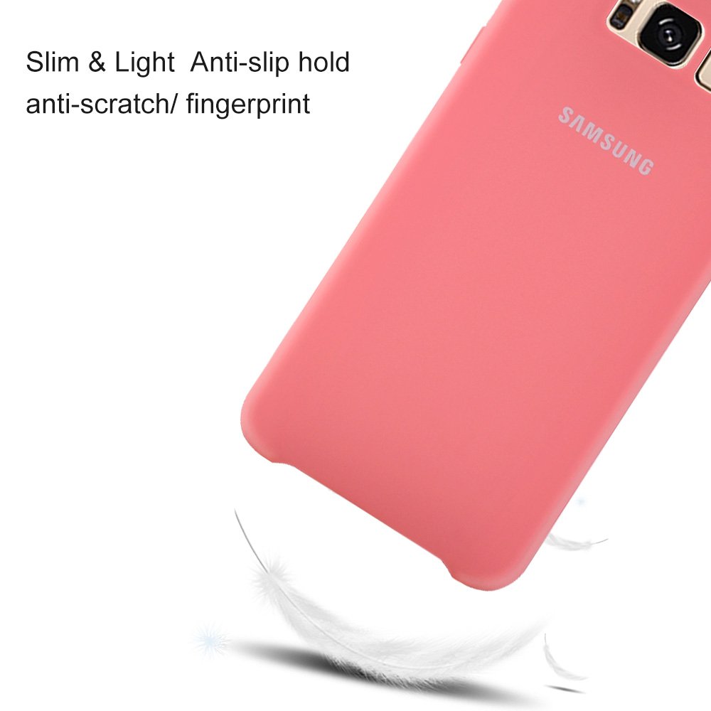 Phone Case for S8 plus,Silicone Gel Rubber Case with Soft Microfiber Cloth Lining Cushion Protective Case for Samsung S8 plus (Pink)