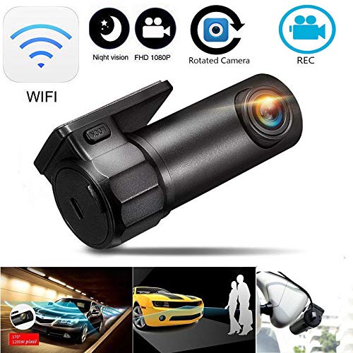 Wifi Car DVR, Mini 32G 1080P Full HD 12MP WIFI Car DVR Video Camera Recorder 170 Degree Vision Dash Camera Video Recorder Monitor-black