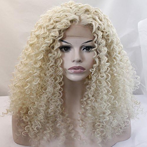 Yesui Loose Curly Wig Synthetic Lace Front Wigs Long Fluffy Wig Heavy Density Heat Resistant Fiber Hair Blonde