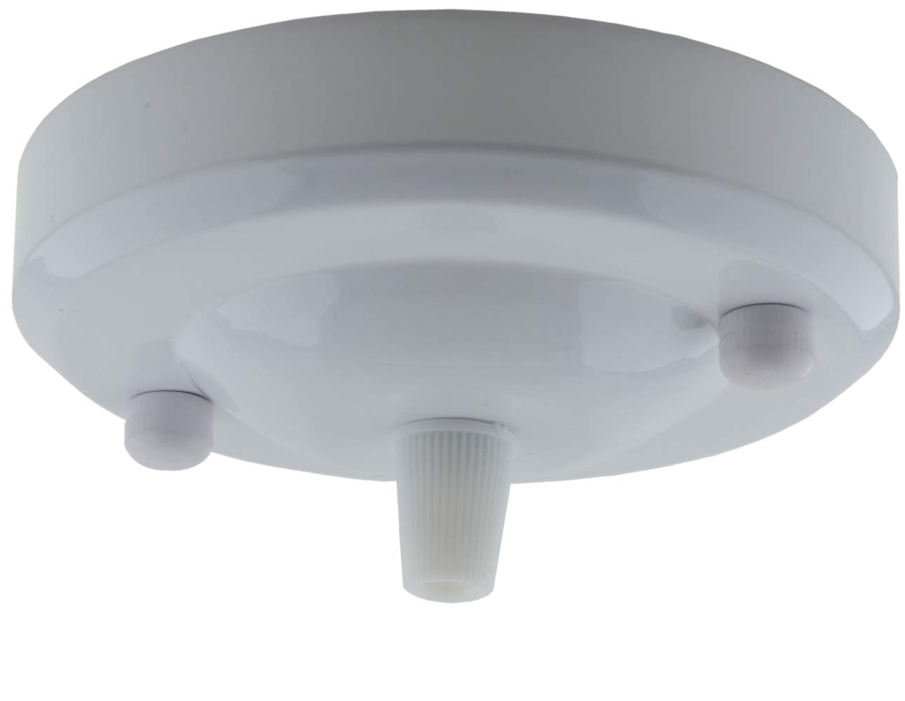 3 Pack Vintage Period Styled Complete Metal Ceiling Rose with Nylon Cord Grip (Fully Earthed) in Gloss White Finish