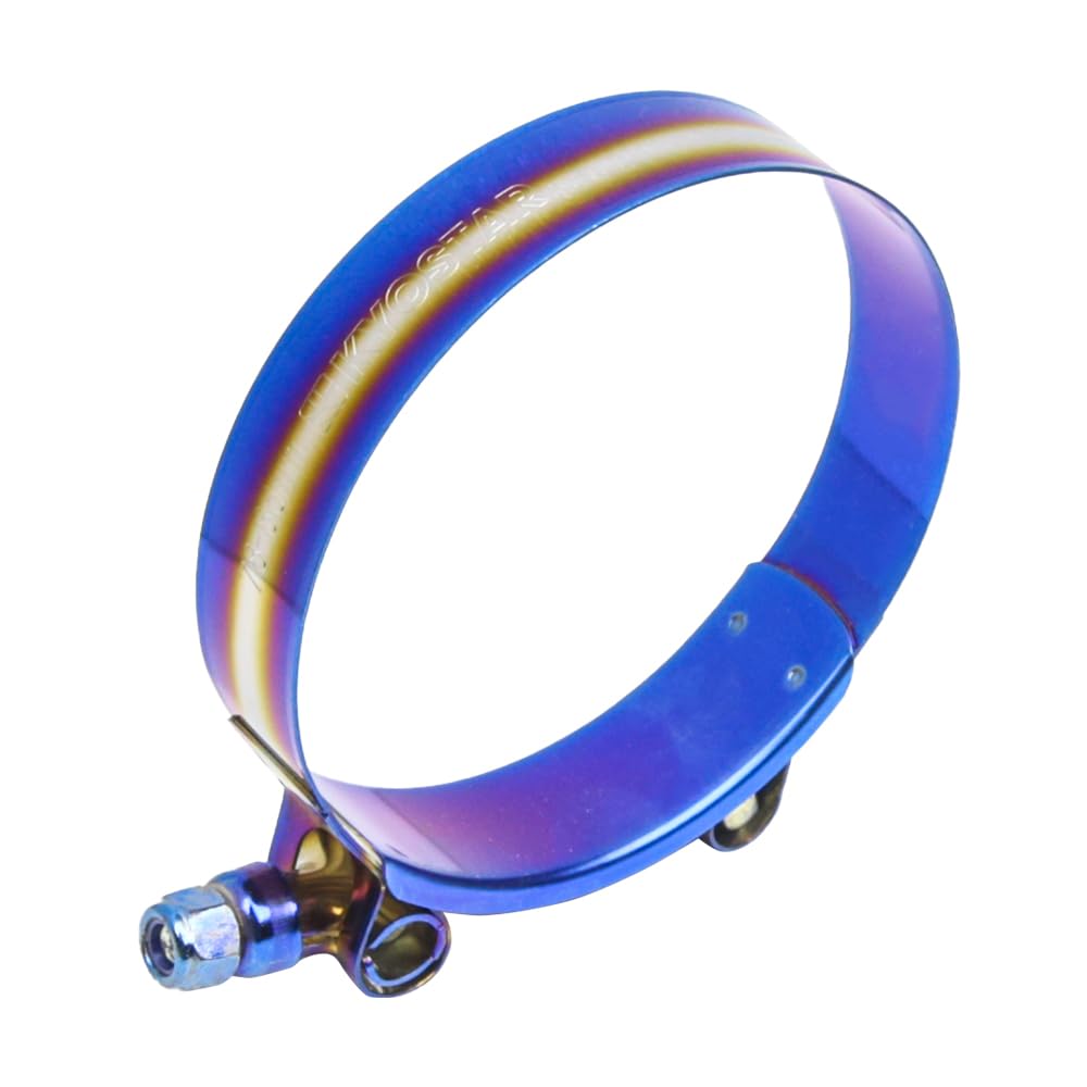Kyostar 3" T-Bolt Hose Clamp Adjustable Stainless Steel Titanium Blue Clamp Diameter Ranger for 3inch（78-86mm）