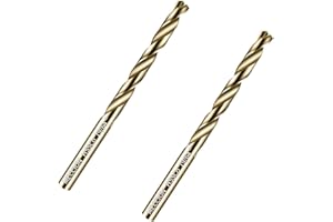 Meccion Metal Drill Bits 19/64 in. x 4-5/16 in. x 2pcs HSS M35 Cobalt Twist Drill Bit for Metal, Steel, Cast Iron