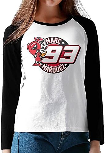 LOVEGIFTTO LADY Womens Marc Marquez Road Racer O-Neck Long Sleeve Raglan Tee Shirt Large