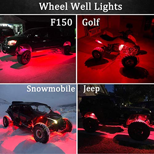 Vouke 10Pcs Red 6 LED Side Marker Indicators,Rear Tail Light,Underglow Kit, Wheel Well Lights Universal fits Trailer Truck Lorry HGV Bus Boat Rv Lorries Jeep SUV etc - Thumbnail 3