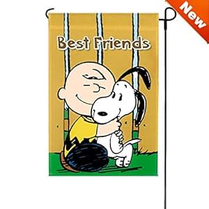 Amazon.com : Peanuts FLAG "BEST FRIENDS" Snoopy & Charlie Brown LIMITED