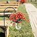 Nahuaa 4PCS Artificial Anthurium Flowers Red Fake Greenery Plants Faux Plastic Wheat Grass Shrubs Table Centerpieces Arrangements for Christmas Home Kitchen Window Box Outdoor Spring Decorations