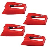 4 Pack Ruby Record Player Needle Turntable Stylus Replacement for ION Jenson Crosley Victrola Sylvania Turntable Phonograph LP Vinyl Player More Brand