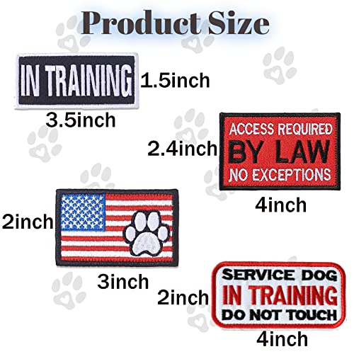GYGYL 10Pcs Service Dog Patches, Ask to Pet Do Not Pet Patch, Tactical Pet in Training, Embroidered Fastener Hook and Loop Patch for Dog Vest Harnesses Collars