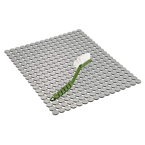 mDesign Kitchen Sink Dish Drying Mat/Grid Soft Plastic Sink Protector