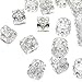 Honbay 20PCS Silver Rhinestone Hair Rings Dreadlocks Beads Braid Hair Cuffs Braiding Hair Jewelry (Triangle Hollow Out)
