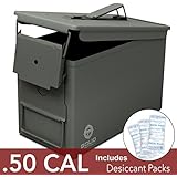 Solid Tactical 50 Cal Ammo Can – New Steel Ammo Box Military & Army M2A1 for Long-Term Waterproof Ammunition & Valuables Storage