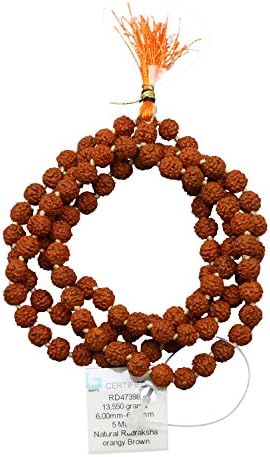 Original 5 Mukhi Rudraksha Jaap Mala (108+1 Beads) GJSPC Certified 6.00-7.00 M.M.