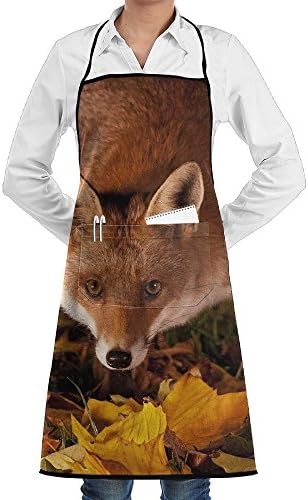 Fox Wallpaper Fashion Waterproof Durable Apron With Pockets For Women Men Chef