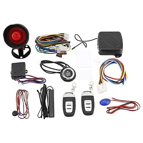 Yaegarden Car Alarm System, Auto Door Remote Central Control System, Car Alarm Security System, Car Remote Control System, One Way with Remote Start and Smart Push Start Button