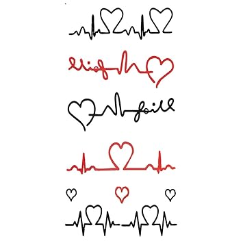 Voorkoms Temporary Tattoo Waterproof For Girls Men Women Beautiful Popular Water Transfer 3d Heart Beat Tattoo Design 10 5 Cm X 6cm 1pc Amazon In Beauty voorkoms temporary tattoo waterproof