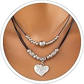Boho Necklaces for Women Western Jewelry for Women Cowboy Chic Cowgirl Necklace Country Concert Outfits Black Leather Necklace Coin Heart Pendant Necklace Trendy Bohemian Boho Jewelry Western Accessories