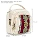 Small Canvas Embroidery Crossbody Bag Vintage Handbags and Purse Cellphone Pouch Mini Shoulder Bag Wallet Bag for Women, White Color