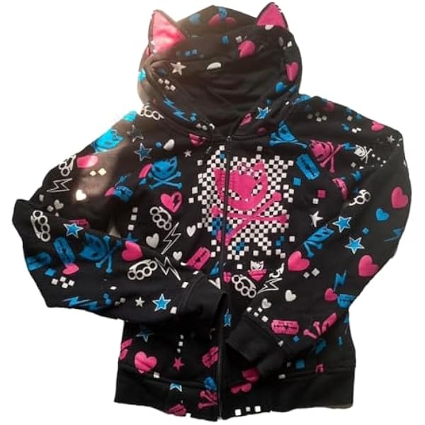 Tooe Vrouwen Preppy Star Zip Up Hoodies Y2K Grafische Vintage Jas