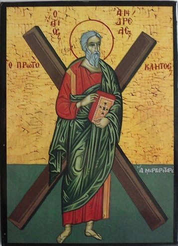 Wood Icon Saint Andrew Icon. St Andrew. Patron Saint of Scotland of St