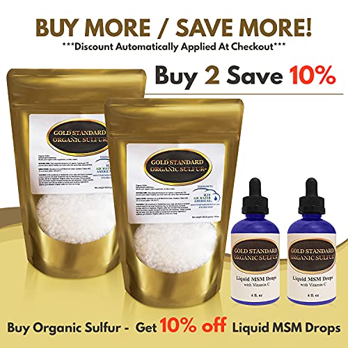 Gold Standard Organic Sulfur Crystals 2lb 99.9 Pure MSM Crystals