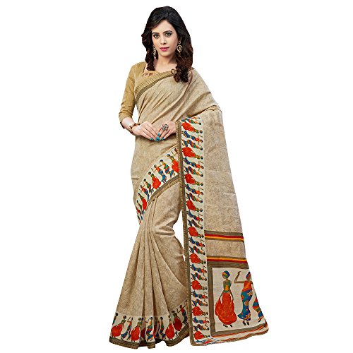 Applecreation Cotton Silk Saree (Sarees For Women's - 6Wom8606_Beige)