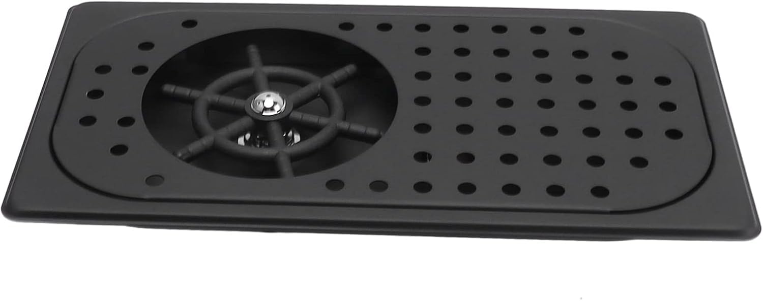 Photo 1 of Glass Rinser,Stainless Steel Bar Steaming Pitcher Rinser Kitchen Countertop Sink Coffee Cup Rinser with Drip Tray Hose Espresso Cup Pitcher High Pressure Rinser (Black A)