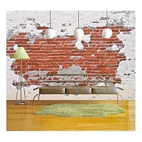 Erosion of The Brick Wall - Removable Wall Mural | Self-Adhesive Large Wallpaper - 66x96 inches
