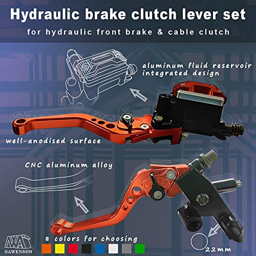 22mm Motorcycle Brake Pump Handles Hydraulic Cylinder Master Reservoir Lever Kit For Honda For Yamaha Scooter Sport Bike (Red) - Thumbnail 6