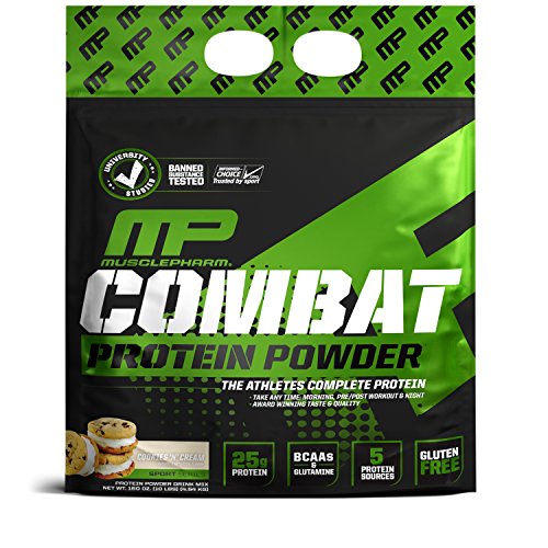 MusclePharm Combat Protein Powder - Essential blend of Whey, Isolate, Casein and Egg Protein with BCAA's and Glutamine for Recovery, Cookies 'N' Cream, 10 Pound