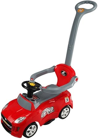 Amazon 3 In 1 Ride Onプッシュcarベビーカー幼児用ワゴンw ハンドルホーンライト音楽for Kidsレッド 手押し車 プルトイ おもちゃ
