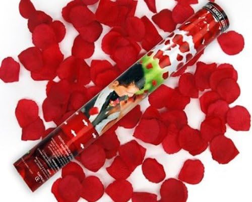 10 x Rose Rain with Red Rose Petals Confetti Cannon for Weddings Confetti Party Popper