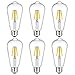 Vintage LED Light Bulb,Oak Leaf 6W ST64 Antique Style Edison Bulb LED Light 60W Equivalent,700lm,5000K,Daylight,E26 Screw Base,Pack of 6