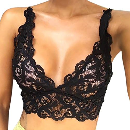 NEEKEY Womens Intimates Women Lingerie Corset Lace Flowers Bralette Bralet Bra Tank Cami Crop Underwear