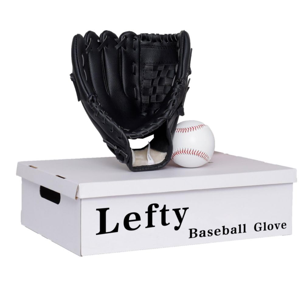 Urby Left Handed T-Ball Glove, 11.5in, Black, Youth, Infield, Leather Lining, 2024 Model
