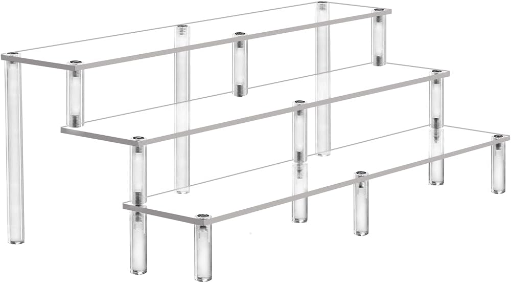 AZEAM Acrylic Riser Display Shelf 3 Tier Amiibo Funko POP Cupcake Organizer