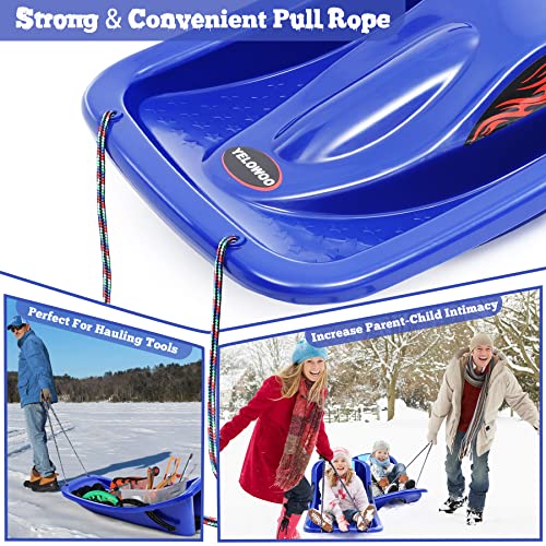 Snow Sled, Toboggan Snow Sleds for Kids with Brakes Handle & Pulling
