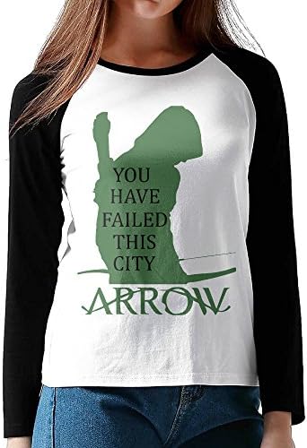 LOVEGIFTTO LADY Womens Green Arrow Hero O-Neck Long Sleeve Raglan Tee Shirt Medium