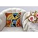 HGOD DESIGNS African Square Pillow Cushion Cover,African Women Cotton Linen Cushion Covers Home Decorative Throw Pillowcases 18x18inch,Yellow,Brown