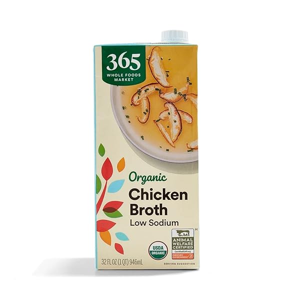 365 BY WHOLE FOODS MARKET, ORGANIC LOW SODIUM CHICKEN BROTH, 32 FL OZ