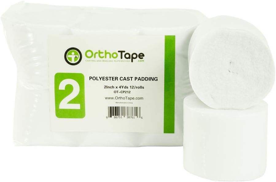 2 Inch OrthoTape Orthopedic Medical Cast Padding Gauze (12 Rolls/Bag)