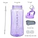 GTI 64 oz Water Bottle with Straw, Half Gallon Wide Mouth Portable Large Plastic Bottle Leak Proof Sports Cup 2L Big Travel Mugs with Scale Strap